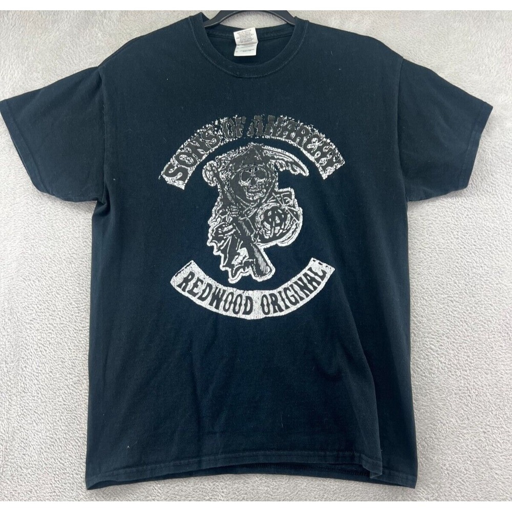 Sons of Anarchy Shirt Mens Medium Short Sleeve Black Tee Redwood Original
